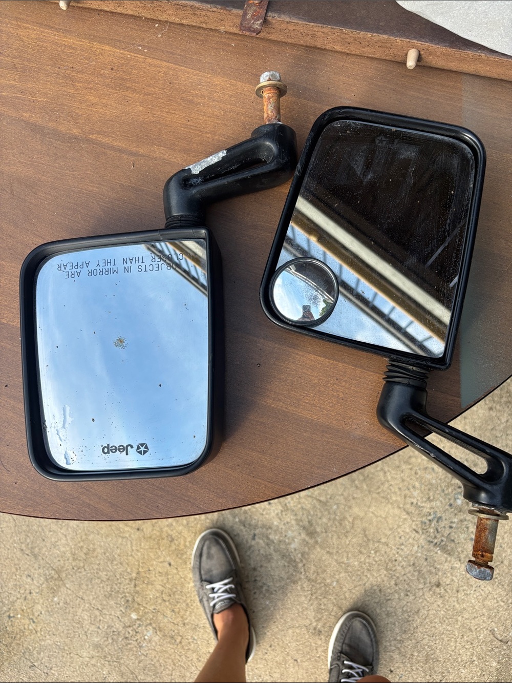 Jeep Black Side Mirror Pair with Convex Insert